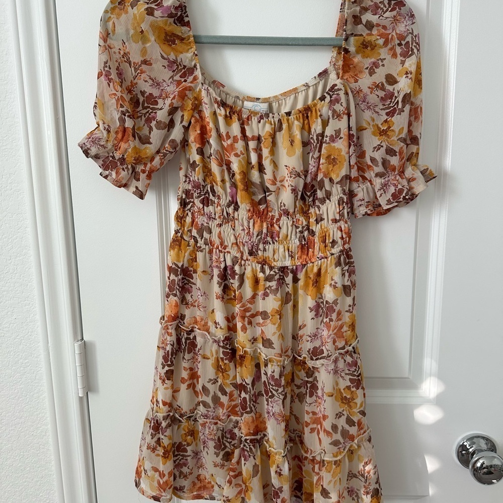 Jun & Ivy Floral Dress with Puff Sleeves